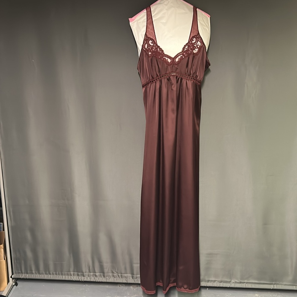 Christian Dior vintage long nightgown in burgundy. 19” armpit to armpit.